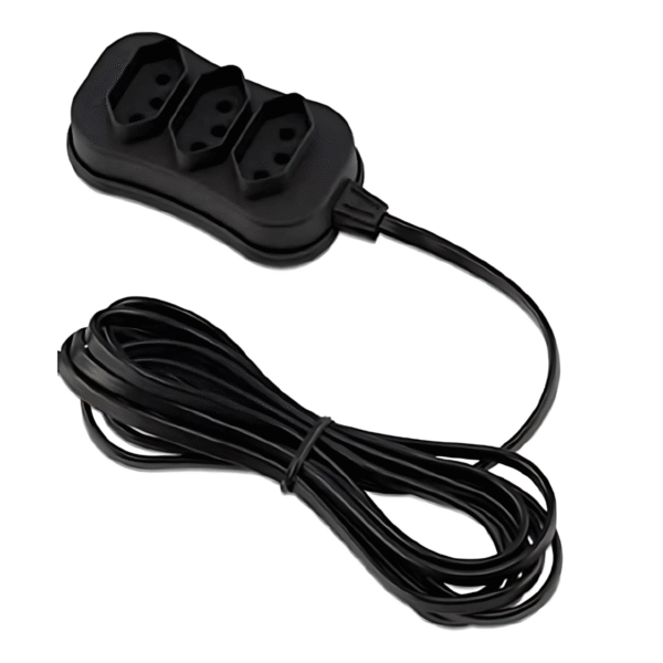Extensão Elétrica 2 Metros Bivolt 3 Tomadas Preto 10a